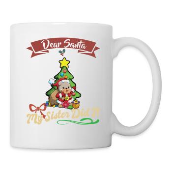 Cher Père Noël Ma sœur l’a fait frères et sœurs Noël - Mug blanc - blanc - Droite