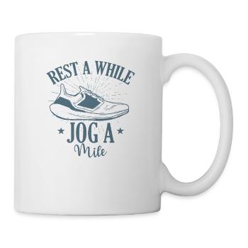 Rest a while jog a mile jogging running sports - Mug - white - Right