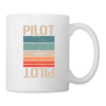 Retro Vintage Classic Pilot Aviation - Mug - white - Right