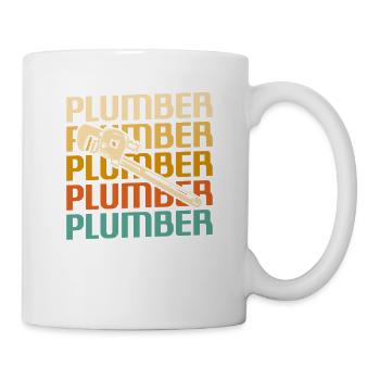 Retro Vintage Classic Plumber Plumbing - Mug - white - Right