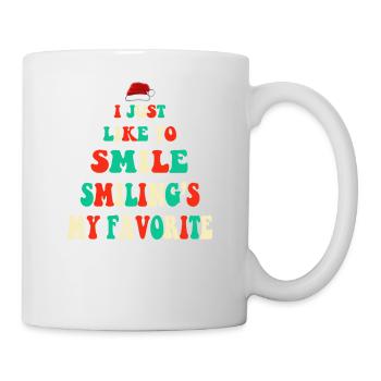 Cute Christmas Funny Christmas I Just ike to Smile - Mug - white - Right