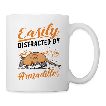 Easily distracted by Armadillo's Armadillo - Mug - white - Right