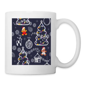 Seamless Festive Pattern With Christmas Tree - Mug - white - Right