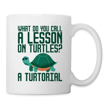Comment appelez-vous une leçon sur les tortues, un tourtorial2 - Mug blanc - blanc - Droite