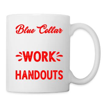 Col bleu Travail acharné Pas de documents 2 - Mug blanc - blanc - Droite