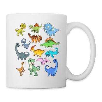 De nombreux dinosaures kawaii - Mug blanc - blanc - Droite