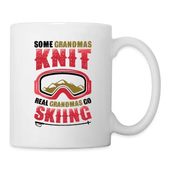 Les vraies grands-mères vont skier. - Mug blanc - blanc - Droite