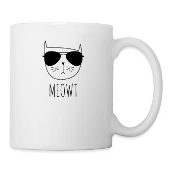 Miau Katze Sonnenbrille Coolness - Tasse - Weiß - Rechts