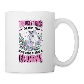 Équitation, femmes, amoureux des chevaux, grand-mère. - Mug blanc - blanc - Droite
