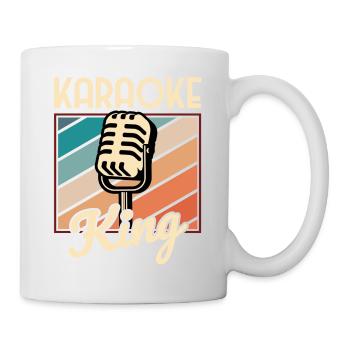 King Karaoke Bar, Party, Firmenfeier Männer Herren - Tasse - Weiß - Rechts