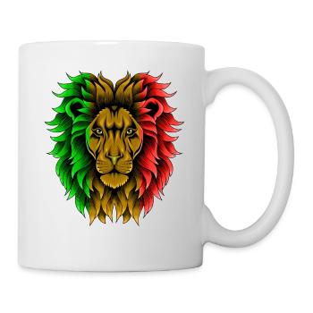 Lion Good Vibes Rastafari Rasta Jamaica Reggae - Mug - white - Right