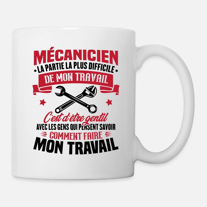 Humour Cadeau pour Mécanicien - Mug blanc - blanc
