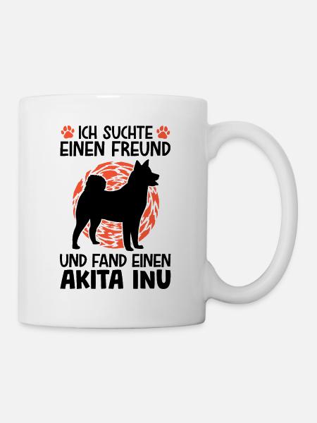 Akita Inu gefunden japanischer Spitz - Tasse - Weiß
