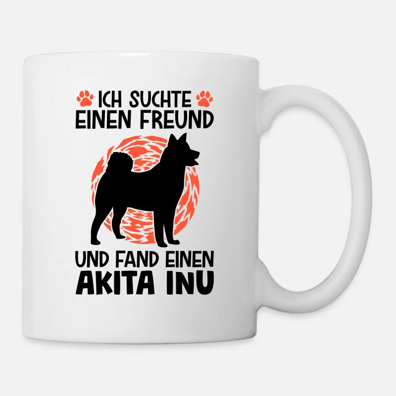 Akita Inu gefunden japanischer Spitz - Tasse - Weiß