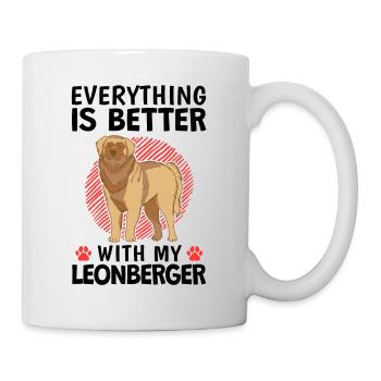Everything is better with my Leonberger - Mug - white - Right