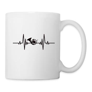 Horn Blasinstrument Waldhorn Musik Instrument - Tasse - Weiß - Rechts