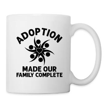 Adoption made our family completely heart - Mug - white - Right