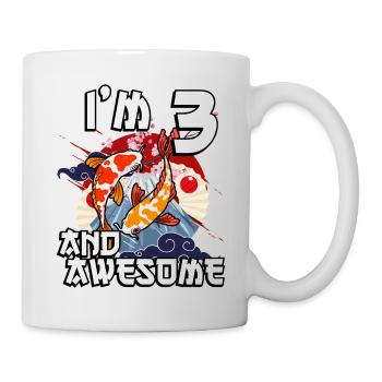 I'm 3 and awesome Japanese carp koi - Mug - white - Right