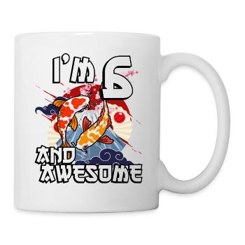 I'm 6 and awesome Japanese carp koi - Mug - white - Right