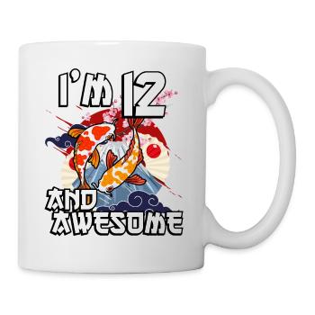 I'm 12 and awesome Japanese carp koi - Mug - white - Right