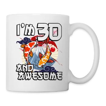 I'm 30 and awesome Japanese carp koi - Mug - white - Right