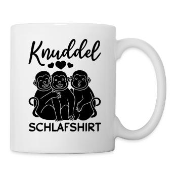 Süße Affen Orang-Utan - Knuddel Schlafshirt Affen - Tasse - Weiß - Rechts