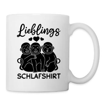 Lieblings Schlafshirt Affen - Süße Affen Orang-Uta - Tasse - Weiß - Rechts