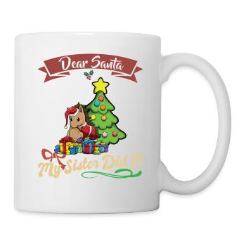 Cher Père Noël Ma sœur l’a fait frères et sœurs Noël - Mug blanc - blanc - Droite