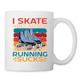 Je patine parce que courir est nul - Mug blanc - blanc - Droite