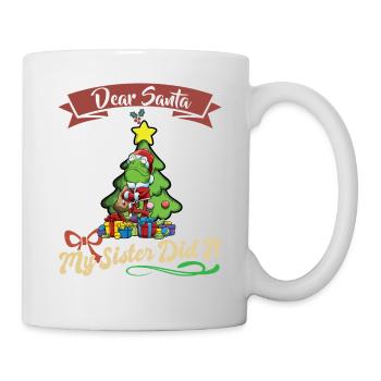 Cher Père Noël Ma sœur l’a fait frères et sœurs Noël - Mug blanc - blanc - Droite