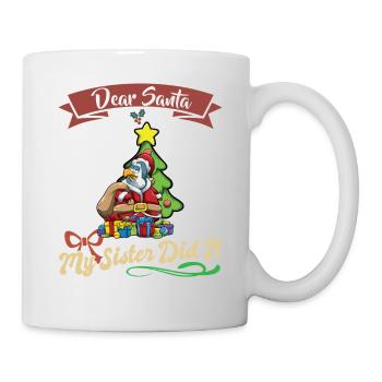 Cher Père Noël Ma sœur l’a fait frères et sœurs Noël - Mug blanc - blanc - Droite