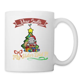 Cher Père Noël Ma sœur l’a fait frères et sœurs Noël - Mug blanc - blanc - Droite