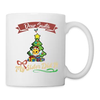Cher Père Noël Ma sœur l’a fait frères et sœurs Noël - Mug blanc - blanc - Droite