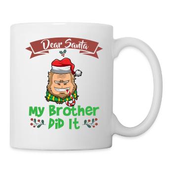 Cher Père Noël Mon frère l’a fait Frères et sœurs Noël - Mug blanc - blanc - Droite