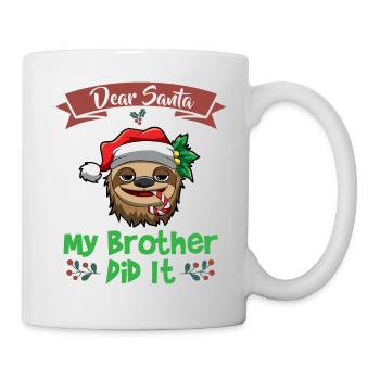 Cher Père Noël Mon frère l’a fait Frères et sœurs Noël - Mug blanc - blanc - Droite