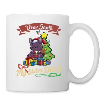 Cher Père Noël Ma sœur l’a fait frères et sœurs Noël - Mug blanc - blanc - Droite