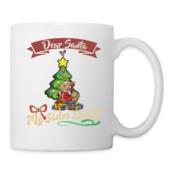 Cher Père Noël Ma sœur l’a fait frères et sœurs Noël - Mug blanc - blanc - Droite