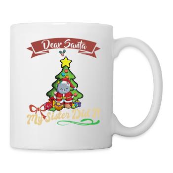Cher Père Noël Ma sœur l’a fait frères et sœurs Noël - Mug blanc - blanc - Droite
