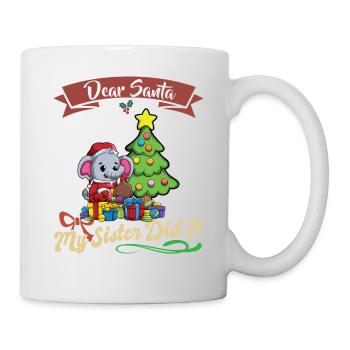 Cher Père Noël Ma sœur l’a fait frères et sœurs Noël - Mug blanc - blanc - Droite