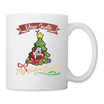 Cher Père Noël Ma sœur l’a fait frères et sœurs Noël - Mug blanc - blanc - Droite