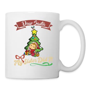 Cher Père Noël Ma sœur l’a fait frères et sœurs Noël - Mug blanc - blanc - Droite