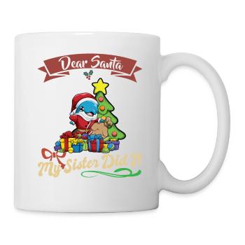 Cher Père Noël Ma sœur l’a fait frères et sœurs Noël - Mug blanc - blanc - Droite