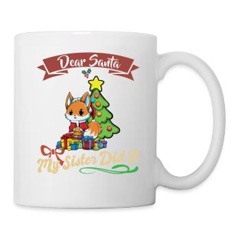 Cher Père Noël Ma sœur l’a fait frères et sœurs Noël - Mug blanc - blanc - Droite