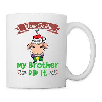 Cher Père Noël Mon frère l’a fait Frères et sœurs Noël - Mug blanc - blanc - Droite