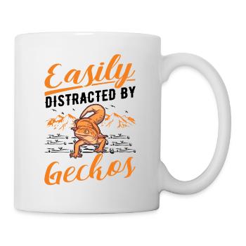 Easily distracted by Geckos Leopardgecko - Tasse - Weiß - Rechts