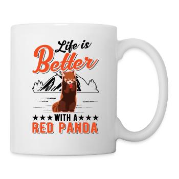 La vie est meilleure avec un panda roux - Mug blanc - blanc - Droite