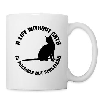 Katze Haustier Katzenhaar Hauskatze Kätzchen Kater - Tasse - Weiß - Rechts