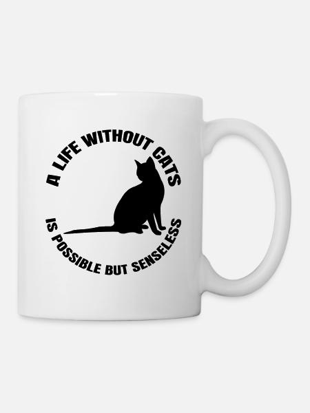 Katze Haustier Katzenhaar Hauskatze Kätzchen Kater - Tasse - Weiß