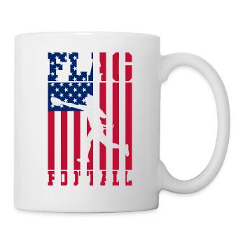 Flag Football USA Spieler amerikanische Flagge - Tasse - Weiß - Rechts
