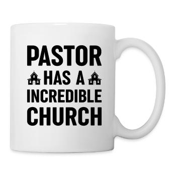 Pastor has an incredible church Christ - Mug - white - Right